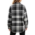 thumbnail image 3 of Akmaiox Plaid Flannel Shirts for Women,Long Sleeve Lapel Button Down Shirts,Dressy Casual Business Work Blouses, 3 of 4