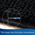 thumbnail image 4 of Alfombra de baño LOCHAS Luxury Shaggy, 60 x 180 cm, absorbente, color negro, 4 of 7