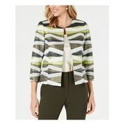 Kasper Women's Petite Printed Open-Front Blazer (2P, Avocado Multi)