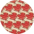 thumbnail image 1 of Ahgly Company Tapis Rond Lavable en Machine Intérieur Transitionnel Rouge, 4 Pieds Rond, 1 of 7
