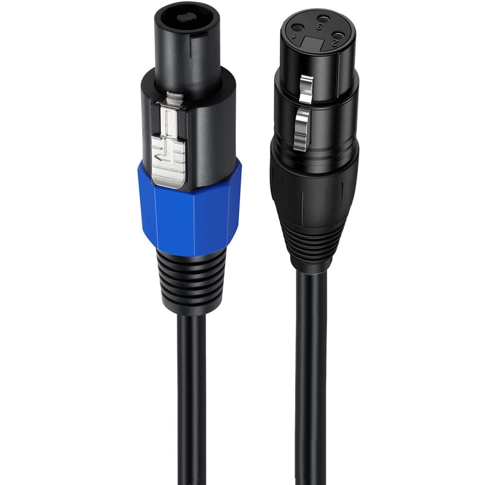 mistyhony Speakon to XLR Speaker Cable, XLR Female to Speakon Male Adapter, 50cm/1.6Feet with Twist Lock for DJ/PA Speakers