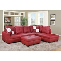 Lifestyle Furniture Urbania Right Hand Facing Sectional Sofa, Red - 35 x 103.5 x 74.5 in.