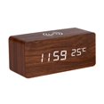 thumbnail image 1 of PENGXAING! Réveil Numérique en Bois avec Fonction de Charge Sans Fil 3 Affichages LED pour Chambre Table de Chevet, 1 of 9
