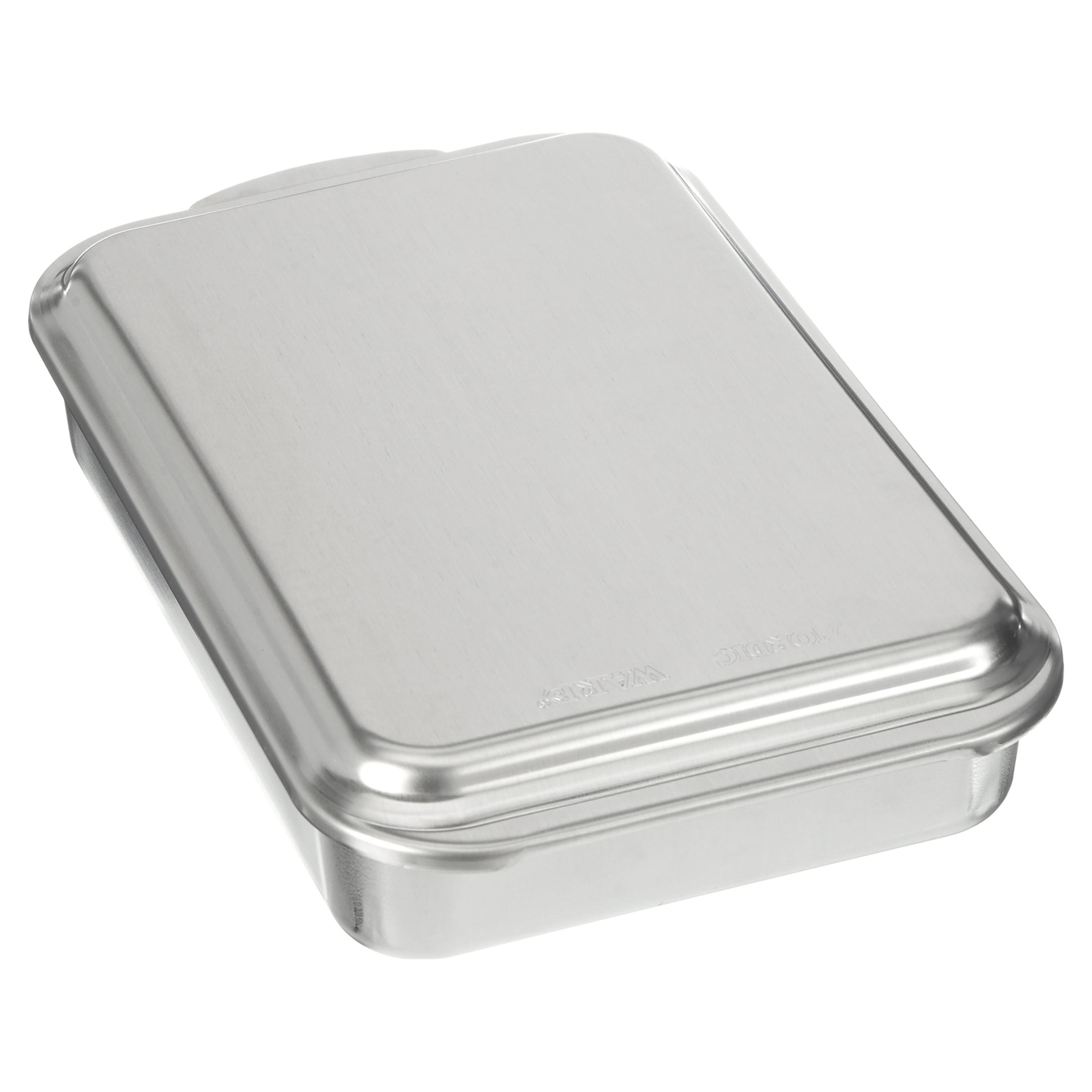 Nordicware Square 9X9 Cake Pan with Storage Lid, Color: Gray