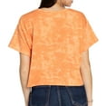 thumbnail image 2 of Women's Orange Oklahoma State Cowboys Kimberly Tie-Dye Tri-Blend Cropped T-Shirt, 2 of 2