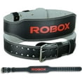 thumbnail image 1 of ROBOX Weight Lifting Belt, Gym, Padded Back Support, Training, Powerlifting, Deadlift, Squat, Lumbar Support, Workout 4" Cowhide Leather Belt, 1 of 7