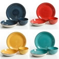 thumbnail image 3 of Gibson Color Speckle 12 Piece Mix and Match Double Bowl Dinnerware Set in 4 Assorted Colors, 3 of 6