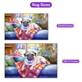 thumbnail image 5 of Watercolor Hello Winter Pug Chill Christmas Welcome Indoor Rug Dog Lover Gifts Carpet Living Bed Room Sofa Home Decor - 00016, 5 of 5