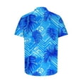 thumbnail image 5 of Men's Hawaiian Shirt Funky Blue Beach Printed Tropical Beach Shirt Casual Button Down Short Sleeve Floral Shirts Tops, 5 of 7