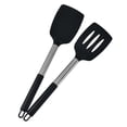 thumbnail image 2 of Tnobhg 2Pcs Silicone Spatula Slotted Food Grade Heat Resistant Dishwasher Safe Frying Fish Eggs Non-stick Pot Cooking Turner Cookware Utensils Kitchen Supplies, 2 of 8
