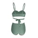 thumbnail image 4 of Sunloudy - Traje de baño de dos piezas para mujer, tops de bikini con tirantes finos de color sólido + bragas de bikini con estampado de leopardo Sunloudy S M L XL XXL, 4 of 6