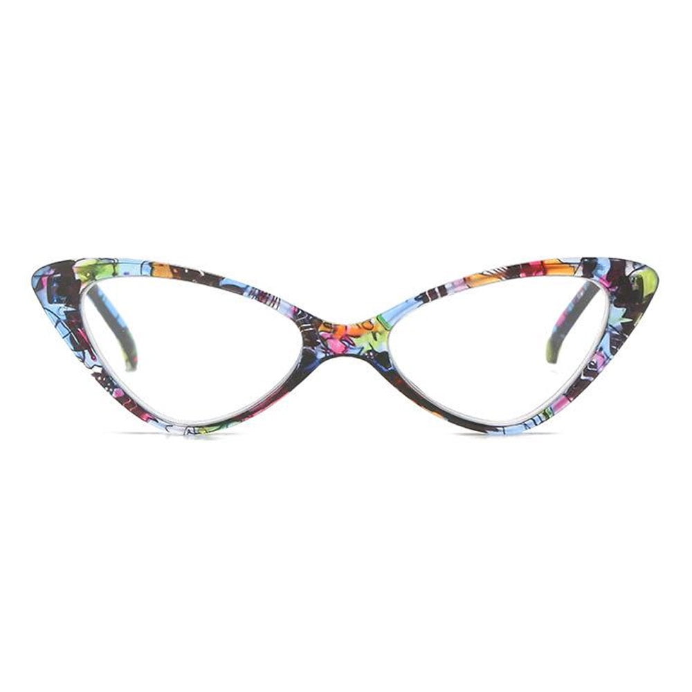 5 Pairs of Colorful Classic Cat Eye Reading Glasses for Women, Blue Light Blocking Retro Readers, Ladies Plastic Spring Hinge Presbyopia Glasses Frame