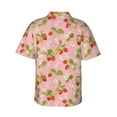 thumbnail image 3 of Fotbe Strawberry Floral Hawaiian Shirt for Men Unisex Summer Beach Casual Short Sleeve Cotton Linen Button Down Shirts-XX-Large, 3 of 9