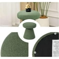 thumbnail image 3 of Mushroom Ottoman Foot Stool, Upholstered Round Foot Rest Velvet Vanity Stool, Small Mordern Footstool for Living Room, Bedroom, Entryway, Green, 3 of 5