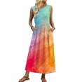 thumbnail image 6 of Women's Summer Maxi Dress 2026 Sleeveless Tie Dye Casual Loose Long Beach Sundress Travel Vacation Outfits, 6 of 7