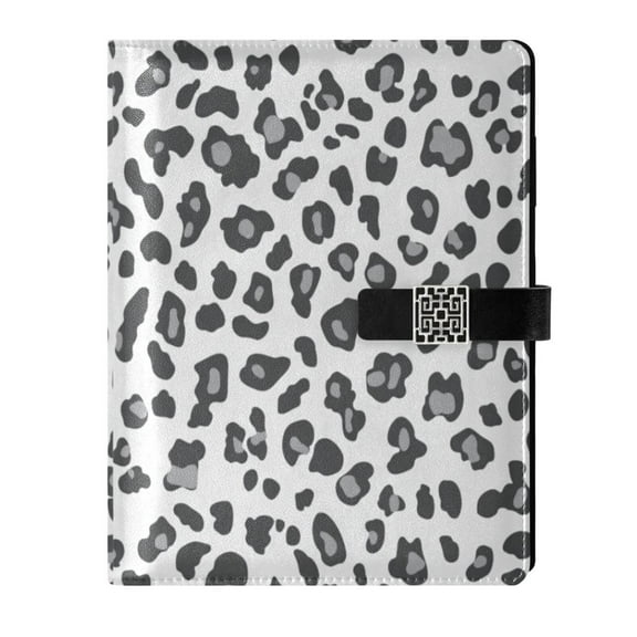 Premium Faux Leather Notebook - Refillable, Multi-Functional Organizer, 23.3x17cm, All-Season Use，Leopard Print Pattern