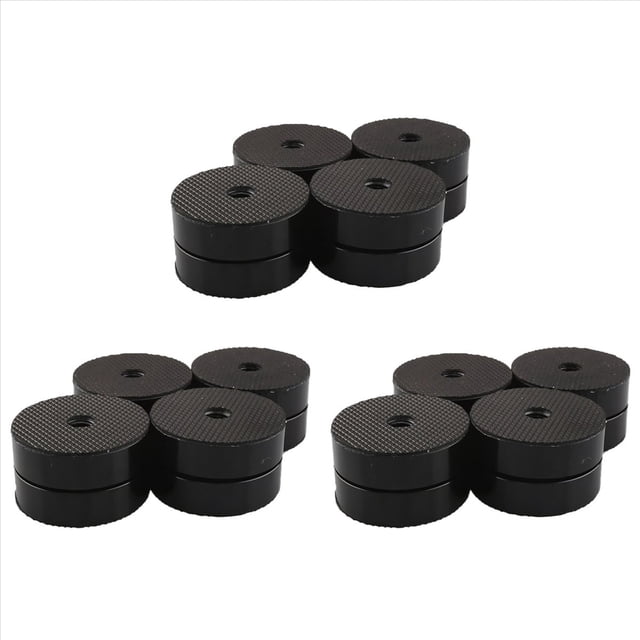 12PCS Pies de Aislamiento de Altavoz HiFi Almohadillas de Cojín Pies de Soporte 40X23 mm Amortiguador de Vibraciones de Aluminio Negro