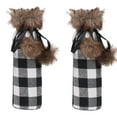 thumbnail image 1 of Décorations de Noël à Carreaux Noirs et Rouges, Refroidisseur de Bouteille de Vin à Pompon en Treillis, Sac pour Bouteille de Vin Rouge et Noir, Refroidisseur de Vin Rouge, Sacs à Vin pour Bouteilles de Vin, Cadeaux de Noël, 1 of 8