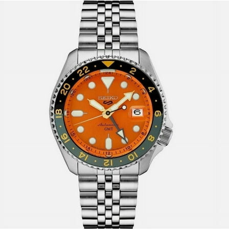 Seiko 5 Sports SSK005 SKX GMT Automatic Watch 100M Orange Dial