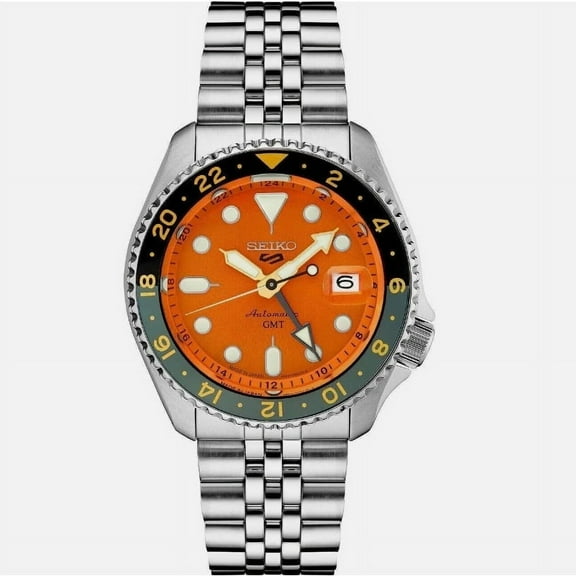 Seiko 5 Sports SSK005 SKX GMT Automatic Watch 100M Orange Dial