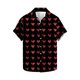 thumbnail image 2 of Camisas de Manga Larga para Hombres Día de San Valentín Impreso Botón Solapa, Camisa de Manga Corta Casual para Regalos, 2 of 9