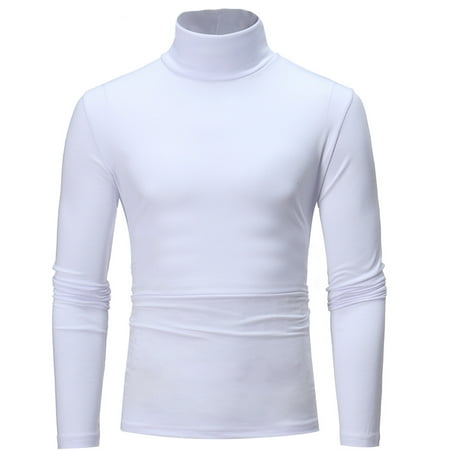 

Warehouse Sale Clearance Juebong Men s Turtleneck Long Sleeve Solid Colour Stretch Slim Fit Bottoming Top Blouse