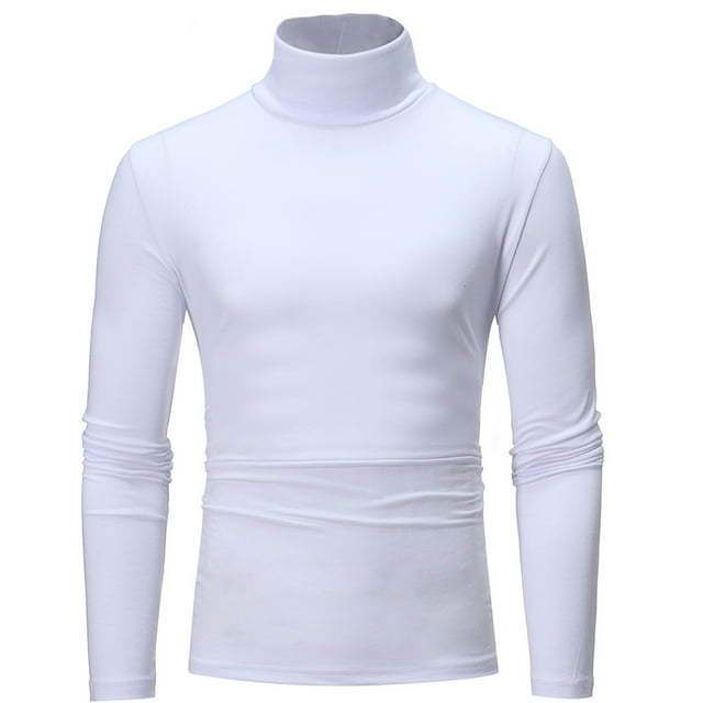 Chemise à Col Roulé en Polyester pour Hommes - Coupe Ajustée, Couleur Unie - Mode/sport - Tailles M-TTG