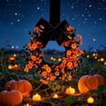 thumbnail image 2 of Mini Halloween Wreath, 8.6 Inch Artificial Black Grapevine Wreath with Velvet Bow for Cabinet, Window, Wall and Tabletop Gothic Decor, 2 of 7