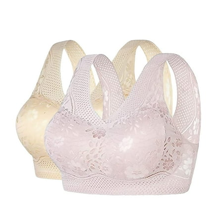 FUNUONY Big Sale!! 2025 New Lace Bralette for Women  Wireless Bra with Soft Padding  Plunge Comfort Bralette High Support Bras for Adjustable Strap Bras