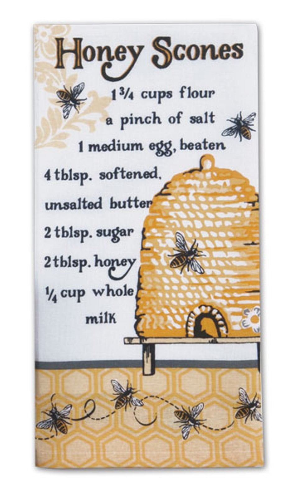 Bee Hive Honey Scones Recipe Flour Sack Kitchen Dish Towel Cotton by Kay Dee