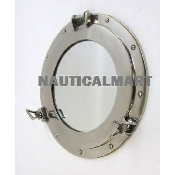 NauticalMart Porthole Mirror Aluminum Chrome Finish 15"