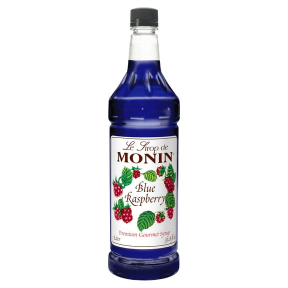 Monin Blue Raspberry, 1 Liter (4 Pack)