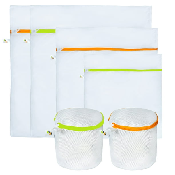 Set of 6 Mesh Laundry Bags, Zipper Laundry Wash Bags, Underwear Washing Bags,  Bra Wash Bag, Delicates Net Wash Bags 