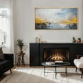 thumbnail image 5 of IDEA4WALL Extra Large Framed Canvas Print Wall Art Abstract Lakeside Gold and Blue Watercolor Fine Art Antique Wall Decorative Horizon Nature Wilderness Artwork Relax/Calm for Rooms - 60"x30", 5 of 5