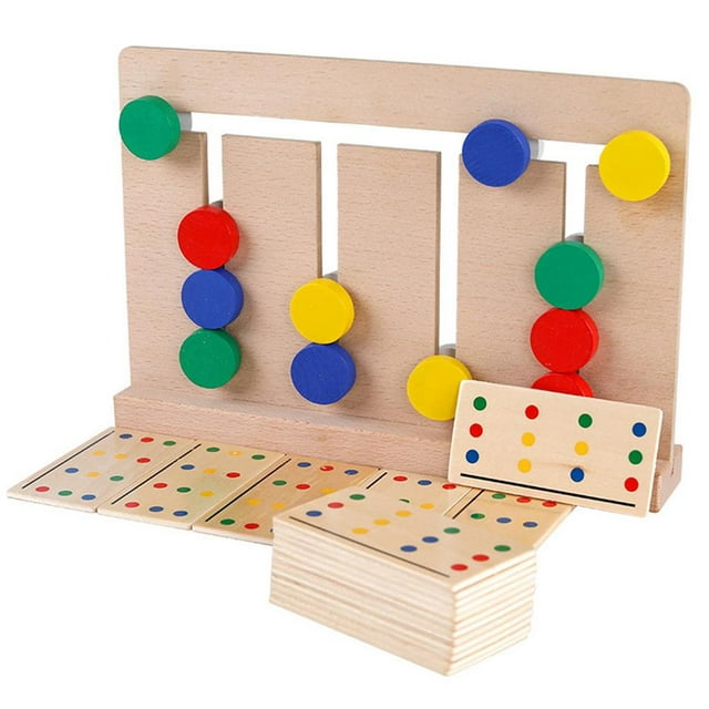 facefd Kids Wooden Four-Color Game Color Matching Board Toy Early Childhood Education Learning Toys