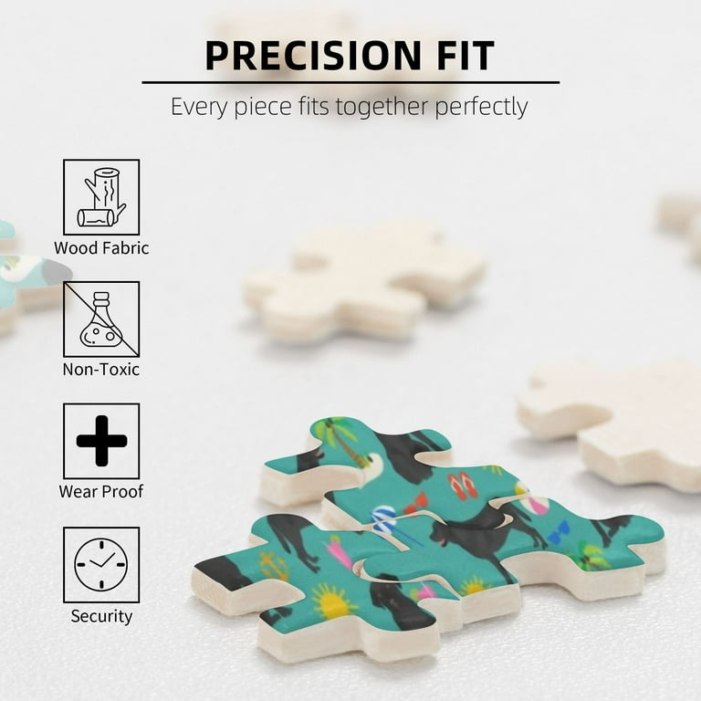 Wooden Puzzle Black Lab Labrador Retriever Beach Summer Dog Breed