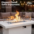 thumbnail image 5 of RADIATA 43" Aluminum Propane Fire Pit Table, 60,000 BTU Outdoor Gas Firepit, Rectangle CSA-Certified Patio Fireplace with Wind Guard & Glass Rocks, Rust-Proof White Fire Table for Deck Poolside, 5 of 10
