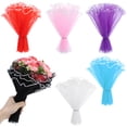 thumbnail image 1 of 6 piezas de hilo de malla arrugado para envolver flores, para ramos, elegante material de embalaje de flores, hilo de embalaje para bodas, fiestas y decoraciones de regalos, 4 yardas, 1 of 8