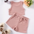 thumbnail image 5 of Hienoo Toddler Girls Summer Outfits Cotton Ribbed Sports Tank Top Shorts Set, Sizes 1-7, 5 of 7