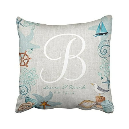 Winhome Square Throw Pillow Covers Beautiful Retro Nautical Beach Winhome Square Throw Pillow Covers Beautiful Retro Nautical Beach Wedding Customizable Pillowcases Polyester 18 X