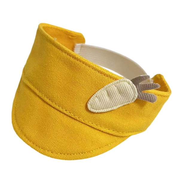 Sombrero con visera para el sol, figura de felpa, sombrero de ala ancha, muñeca de juego de simulación, sombrero para el sol, elegante sombrero para Amarillo