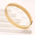 thumbnail image 4 of para niñas adolescentes Brazalete de acero inoxidable chapado en oro de 18 quilates Regalo delicado para mamá y niña, 4 of 4