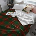 thumbnail image 3 of Christmas Winter Throw Flannel Blanket 50x60In Vintage Farmhouse Red Green Plaid Super Soft Cozy Bed Blanket, Lightweight Plush Fuzzy Bed Throw for Bedroom Sofa Couch Living Room, 3 of 4