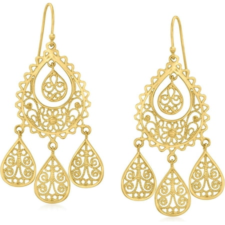 

18kt Over Sterling Filigree Chandelier Earrings