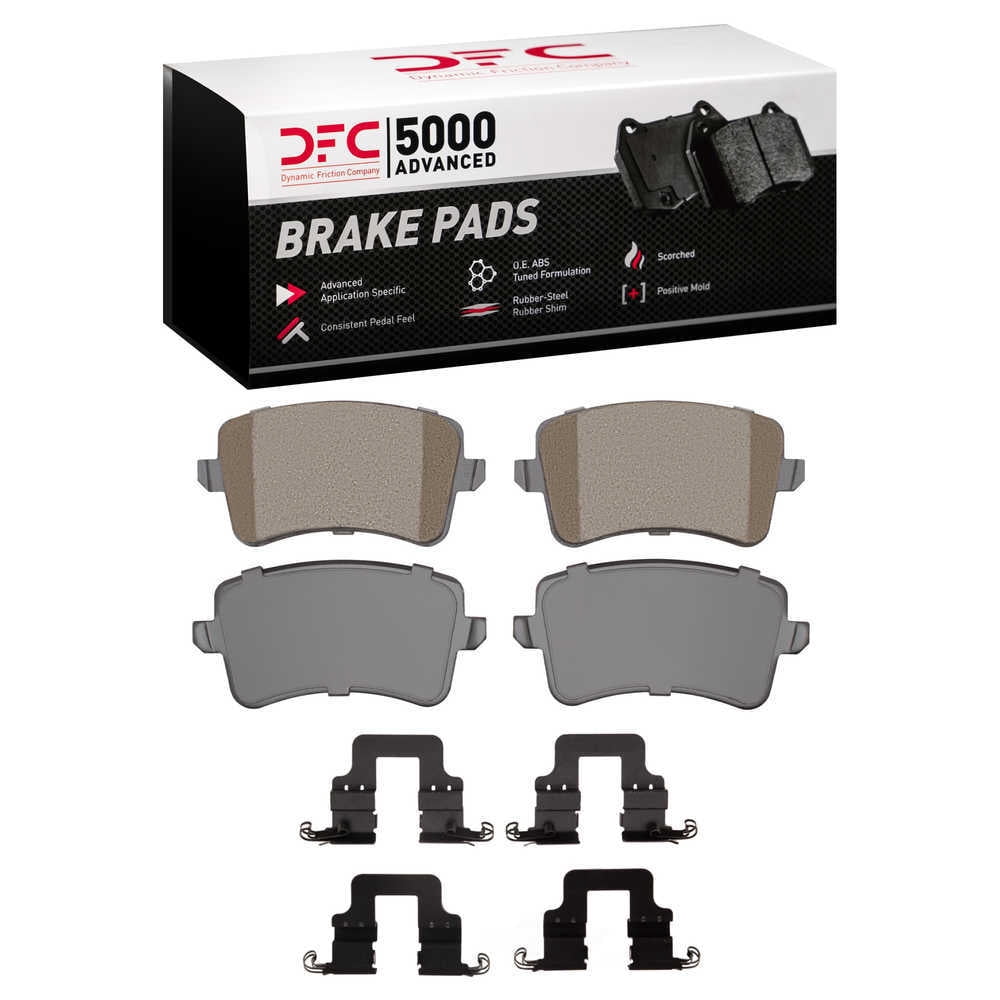 Dynamic Friction Company 1552-1386-01 DFC 5000 Advanced Brake Pads - Ceramic and Hardware Kit - OE