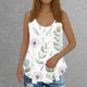 thumbnail image 1 of Puntoco Tops de cuello cuadrado para mujer, blusas casuales de moda de verano con estampados, blusas holgadas de cuello redondo sin mangas, 1 of 5