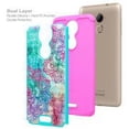 thumbnail image 4 of Coolpad REVVL Plus Case (T-Mobile), REVVL Plus [Dual Layer] Diamond Bling Hybrid Shock Proof Protective Rugged Case Cover for REVVL Plus - Teal Flower, 4 of 5