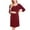 Red, variant on Diufon Women's Maternity Dresses 3/4 Sleeve Casual Round Neck Soft Comfy Home Button Dress for Daily Wearing