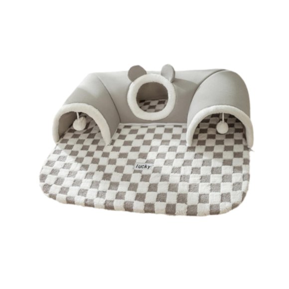 ziyahi Cat Tunnel Bed Exercise Detachable Play Center for Outdoor Indoor Cats Bunny gray M gray M
