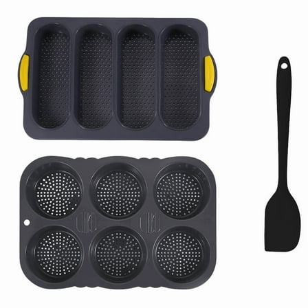 3-Piece Non-Stick Baking Mould Set for Bread, Oven Safe Kitchen Tools